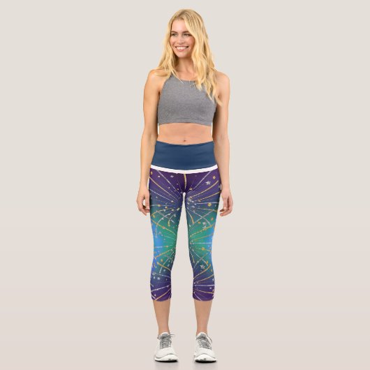 Capris Fireworks on Blue Green Background (Vorderseite)