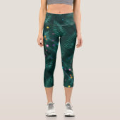 Capris in Hunter Green Fern Blätter & farbenfrohe (Vorderseite)