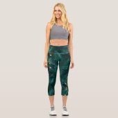 Capris in Hunter Green Fern Blätter & farbenfrohe (Vorderseite)