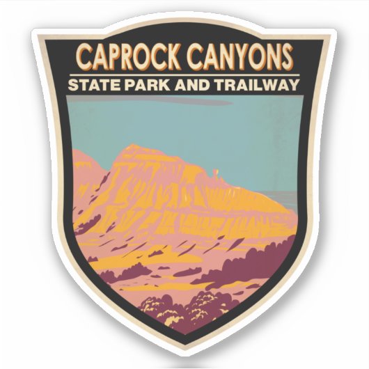 Caprock Canyons Staat Park und Trailway Texas Aufkleber (Vorderseite)
