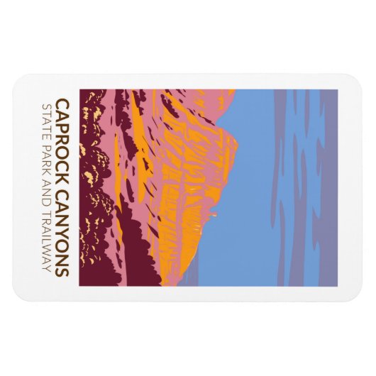 Caprock Canyons Staat Park und Trailway Texas Magnet (Horizontal)