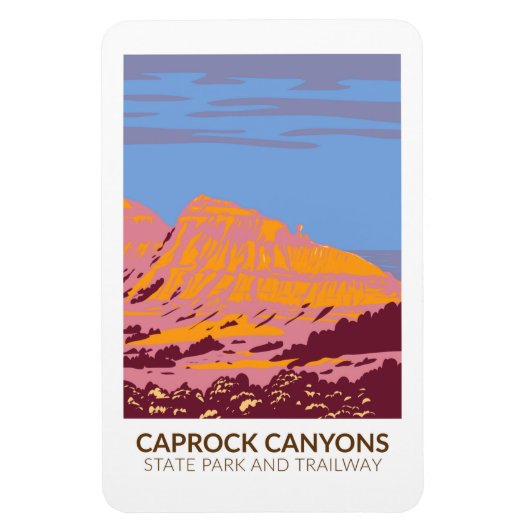 Caprock Canyons Staat Park und Trailway Texas Magnet (Vertikal)