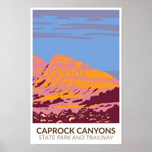 Caprock Canyons Staat Park und Trailway Texas Poster (Vorne)