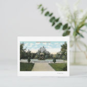 Capron Park Blick auf den Brunnen Postkarte (Stehend Vorderseite)