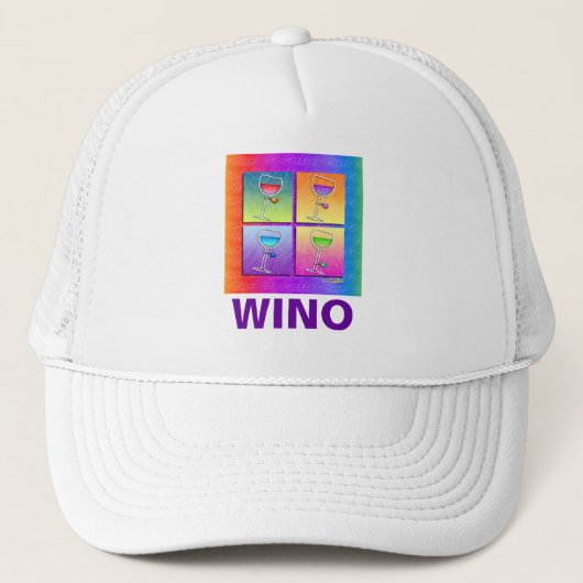 Caps, Hats - Pop Art Wine Truckerkappe (Vorderseite)