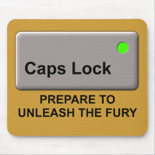Caps Lock Fury Funny Mousepad Mouse Pad Spaß