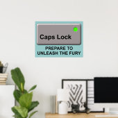 Caps Lock Fury Funny Print Poster Sign Spaß (Heimbüro)