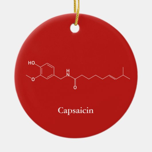 Capsaicin Molecule Chemie Niedlicher Chili Liebhab Keramik Ornament (Vorne)