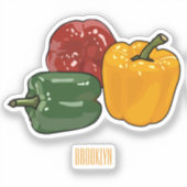 Capsicum-Cartoon-Abbildung Aufkleber (Vorderseite)