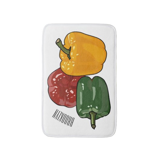 Capsicum-Cartoon-Abbildung Badematte (Vorderseite Vertikal)