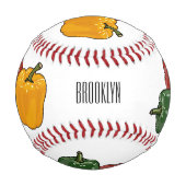 Capsicum-Cartoon-Abbildung Baseball (Vorderseite)