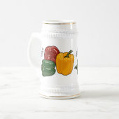 Capsicum-Cartoon-Abbildung Bierglas (Vorderseite Links)