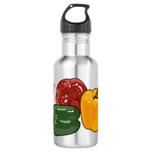 Capsicum-Cartoon-Abbildung Edelstahlflasche (Vorderseite)