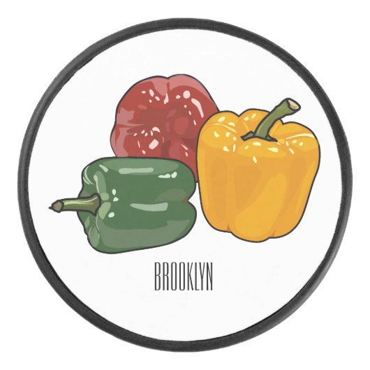 Capsicum-Cartoon-Abbildung Eishockey Puck (Vorderseite)