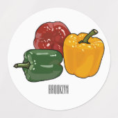 Capsicum-Cartoon-Abbildung Etiketten (Design 1)