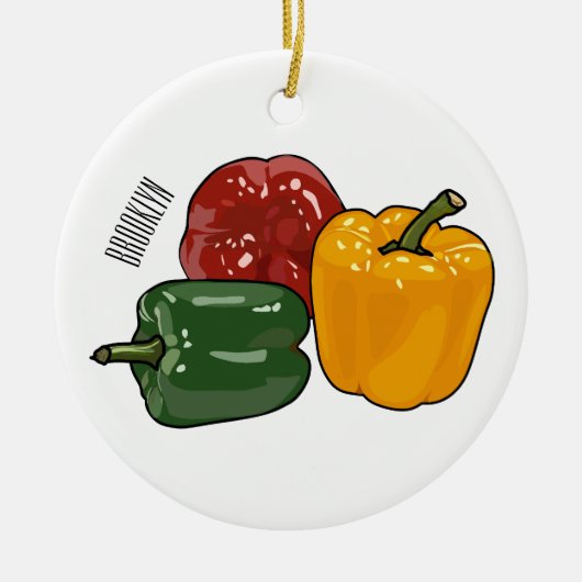 Capsicum-Cartoon-Abbildung Keramik Ornament (Vorne)