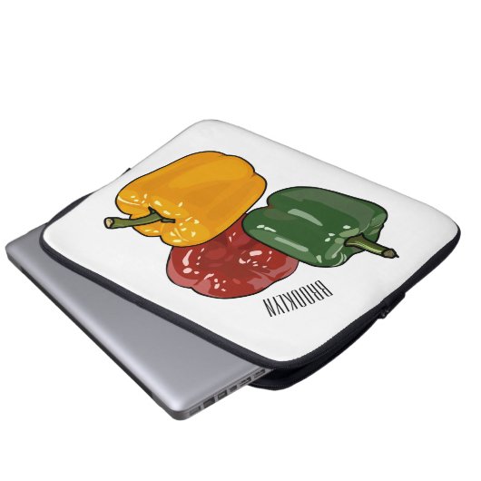 Capsicum-Cartoon-Abbildung Laptopschutzhülle (Vorne Knopf)