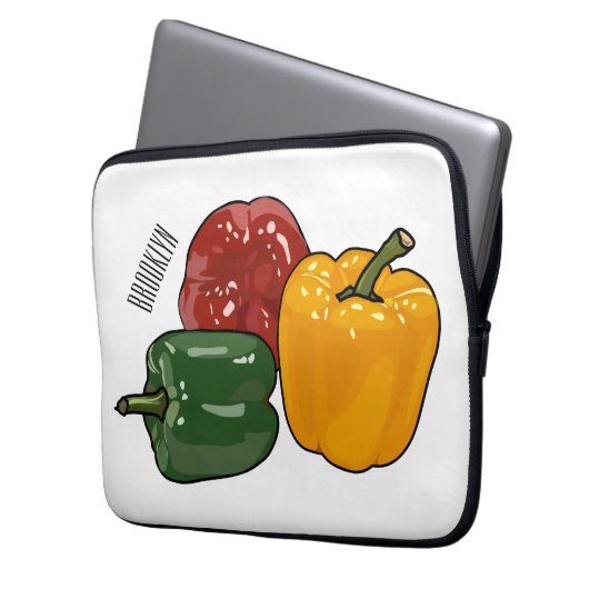 Capsicum-Cartoon-Abbildung Laptopschutzhülle (Vorderseite Links)