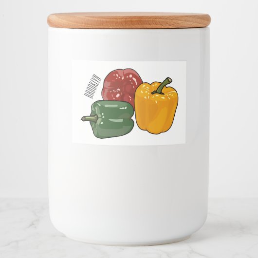 Capsicum-Cartoon-Abbildung Lebensmitteletikett (Vorderseite)