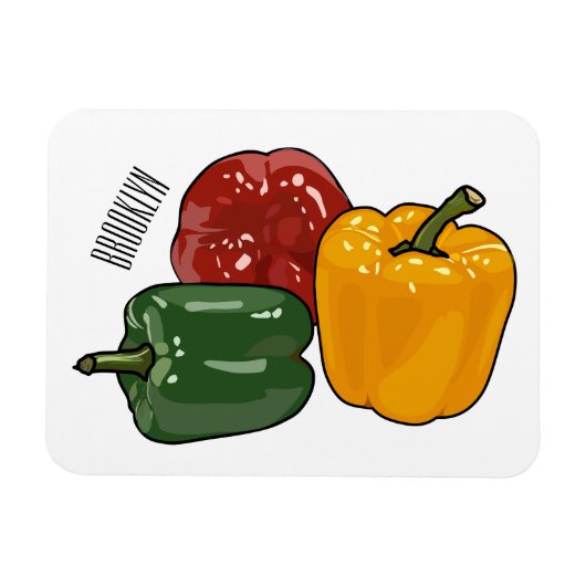Capsicum-Cartoon-Abbildung Magnet (Horizontal)