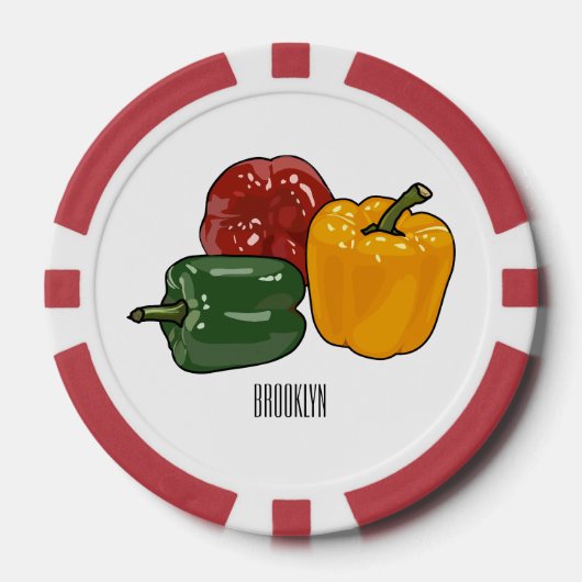 Capsicum-Cartoon-Abbildung Pokerchips (Vorderseite)