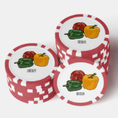Capsicum-Cartoon-Abbildung Pokerchips (Stapel)