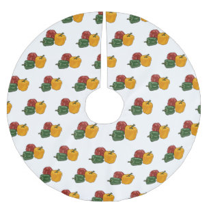 Capsicum-Cartoon-Abbildung Polyester Weihnachtsbaumdecke