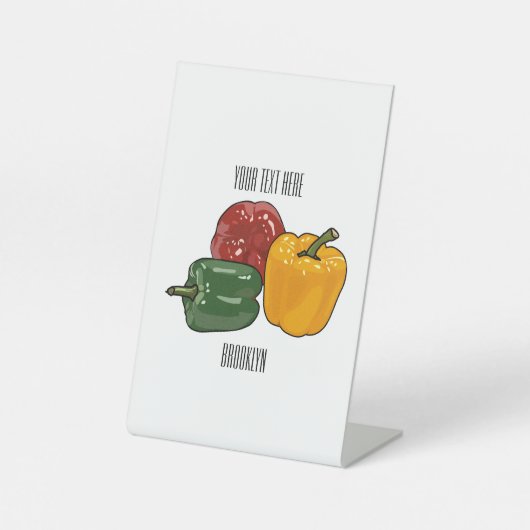 Capsicum-Cartoon-Abbildung Sockelschild (Vorderseite)