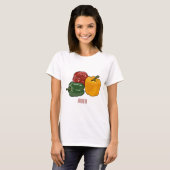 Capsicum-Cartoon-Abbildung T-Shirt (Vorne ganz)