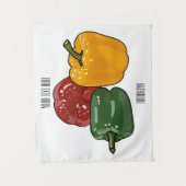 Capsicum-Cartoon-Abbildung Wandteppich (Vorderseite)