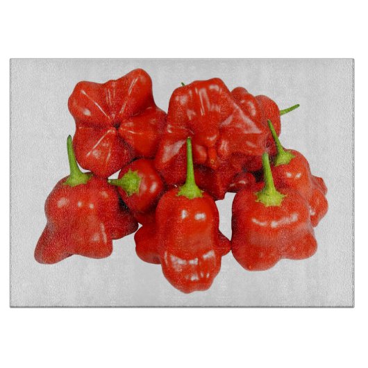 Capsicum Chinense Chili Glasfaserkammer Schneidebrett (Vorderseite)