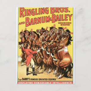 Capt Barry's berühmtes Equines Retro-Theater Postkarte