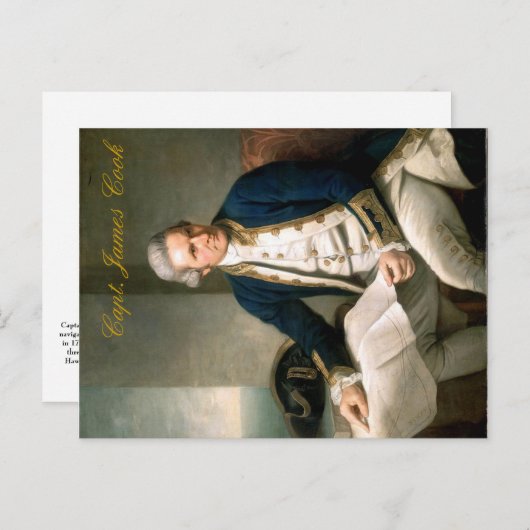 Capt. James Cook Postcard, Entdecker von Hawaii Postkarte (Vorne/Hinten)