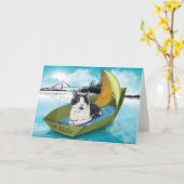Capt Oliver & the SS OAS (Katze auf einer Bootskar Karte (Gelbe Blume)
