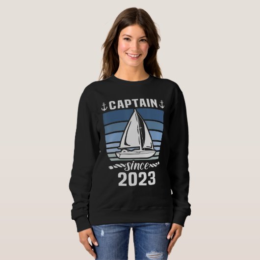 Captain 2023 Boat Driving Licence Motorboat Sailin Sweatshirt (Vorne ganz)