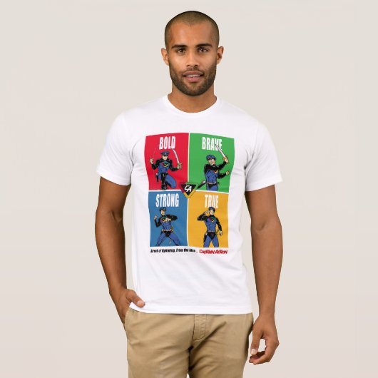 Captain Action Bold tapfer T - Shirt (Vorne ganz)