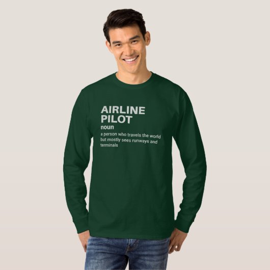 Captain Airline Pilot - Funny Definition T-Shirt (Vorne ganz)