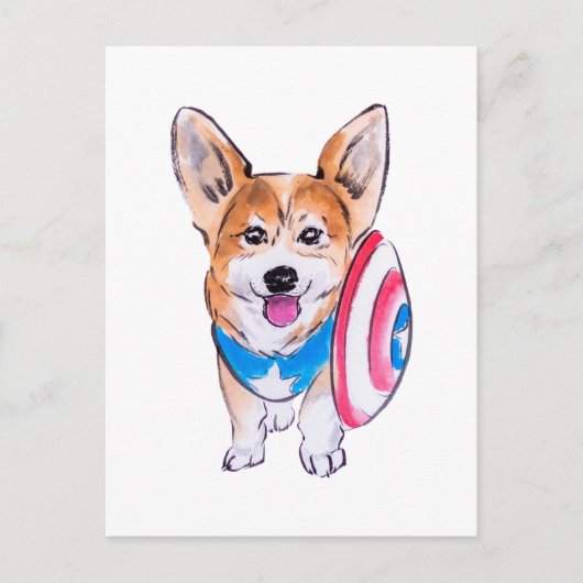 Captain Americorgi Postkarte (Vorderseite)