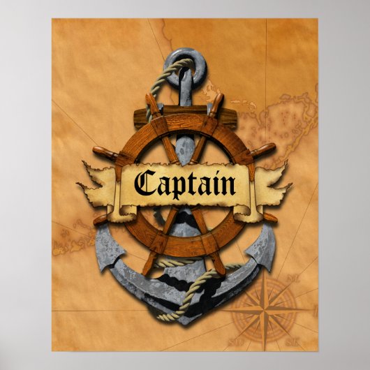 Captain Anchor and Wheel Poster (Vorne)