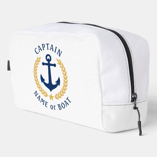 Captain Anchor Boat Name Gold Laurel Star Travel Waschbeutel (Rechte Ecke)
