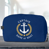 Captain Anchor Boat Name Gold Laurel Star Travel Waschbeutel