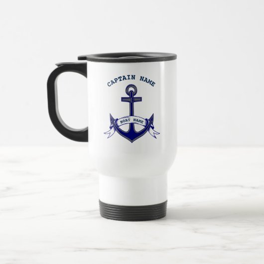 Captain Anchor Custom Nautical Reisebecher (Links)