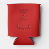 Captain Anchor Nautical Custom Red Can Cooler 2 Dosenkühler (Vorderseite)