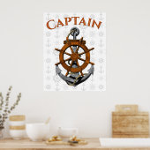 Captain Anchor Nautical Poster (Küche)