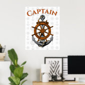 Captain Anchor Nautical Poster (Heimbüro)