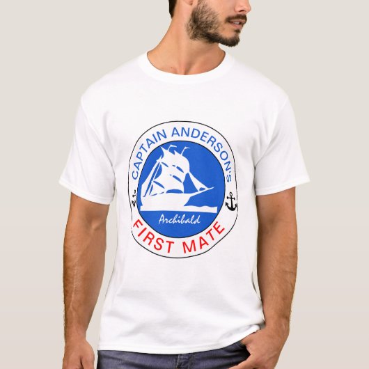 Captain Anderson's First Mate witzig anpassbar T-Shirt (Vorderseite)