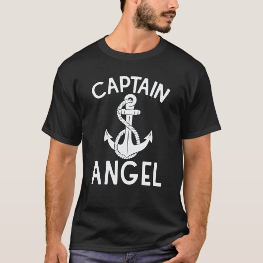 Captain Angel Ship Boating Boat Yacht Anchor T-Shirt (Vorderseite)