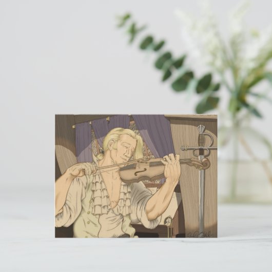 Captain Aubrey und sein Fiddle Postkarte (Stehend Vorderseite)