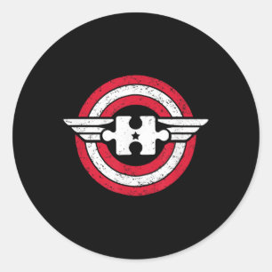 Captain Autism Awareness Superhero Runder Aufkleber