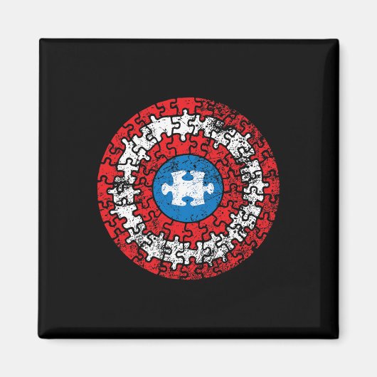 Captain Autismus Asperger-Bewusstsein Superheld-Pu Magnet (Vorne)